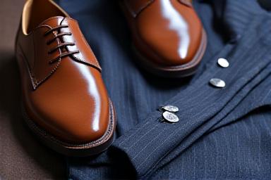 Close up of luxury dress shoes and corporate attire